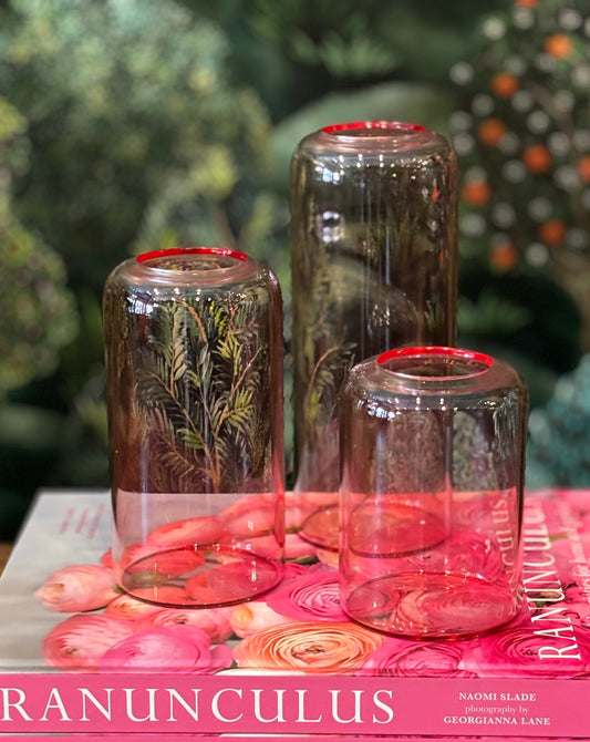 Pink Glass Bud Vases